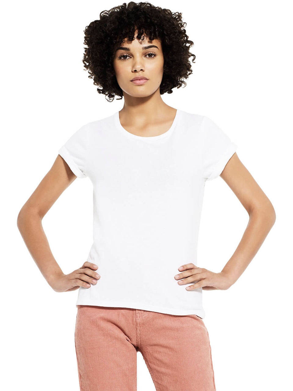 Womens Organic Rolled Sleeve T-Shirt